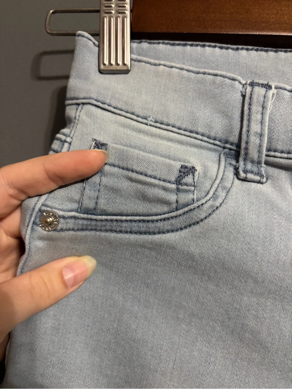 Justice High Rise Slim Jegging Light Wash Y2K boho Button Fly Jeans girls 12
